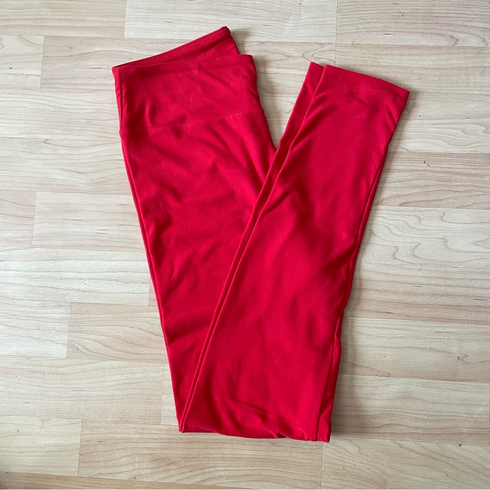 LuLaRoe Vibrant Red OS Leggings